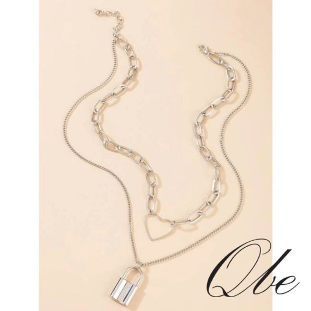 Qbe Heart Layered Chain Necklace